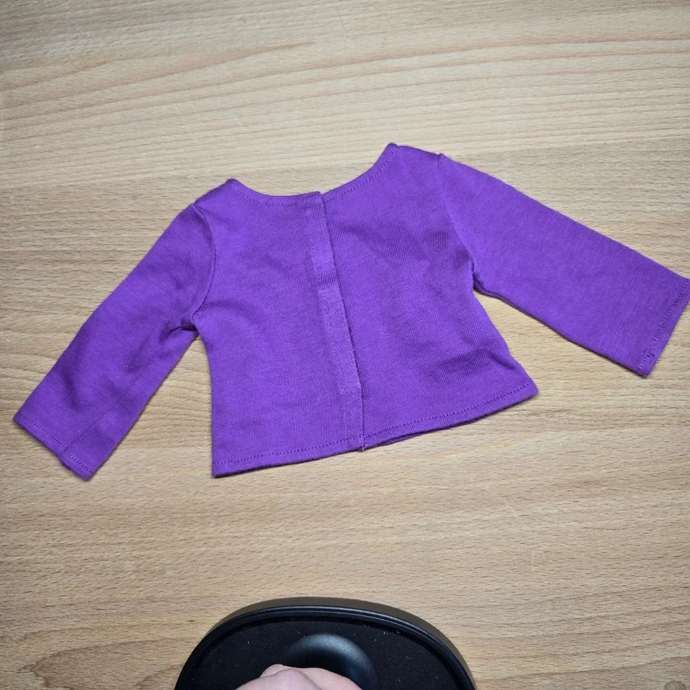 American Girl Purple Sparkle Star Tee Long Sleeve Doll Shirt 18 Inch